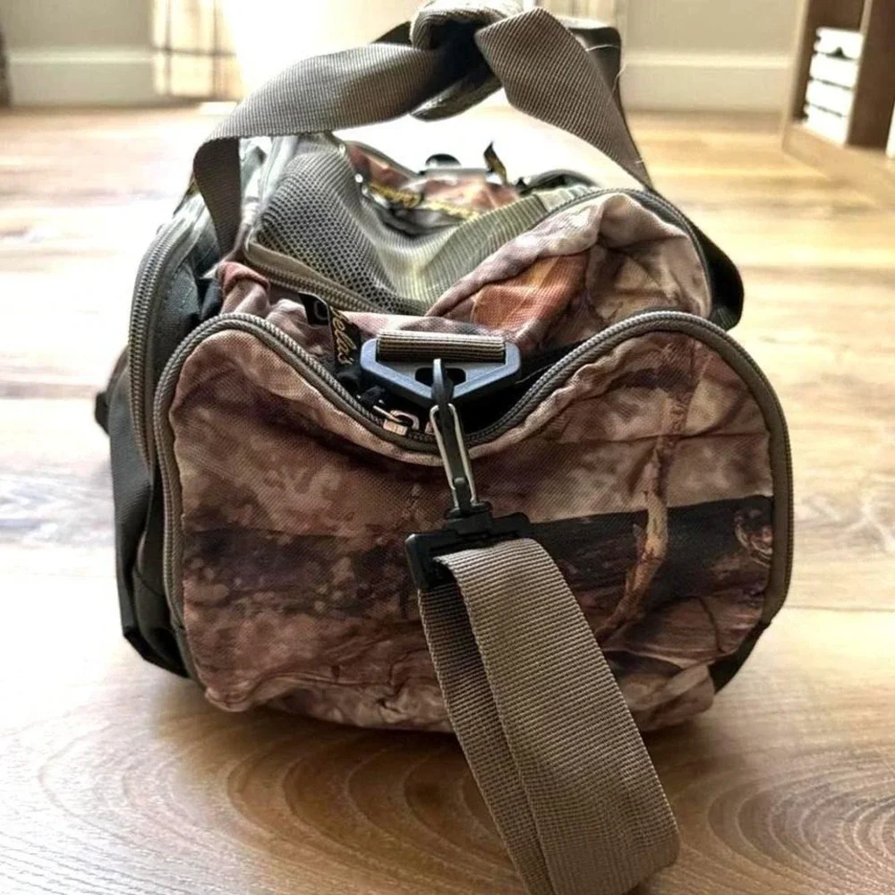 Cabelas Small Duffel Bag Camo Print Hunting Fishing Travel Gym Utility Gear NWT